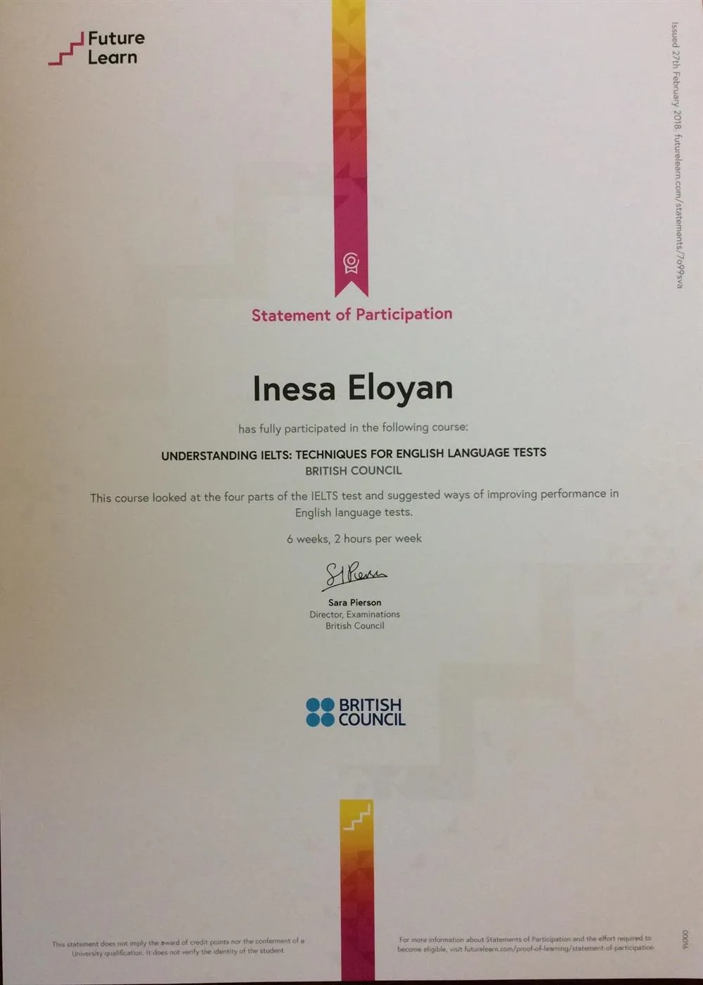 Certificate 