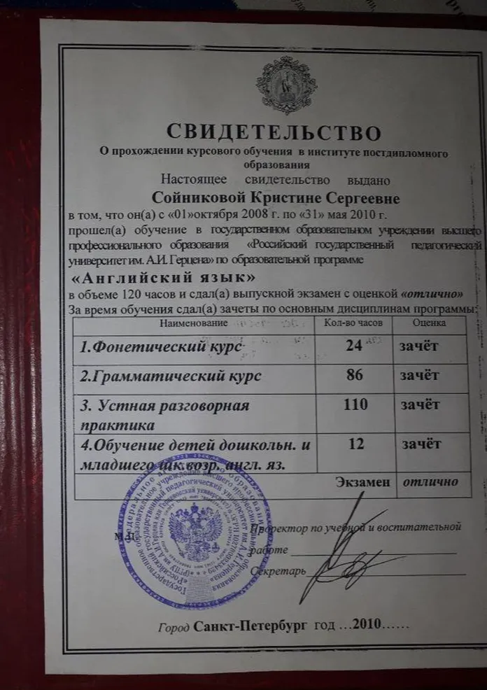 Свидетельство 