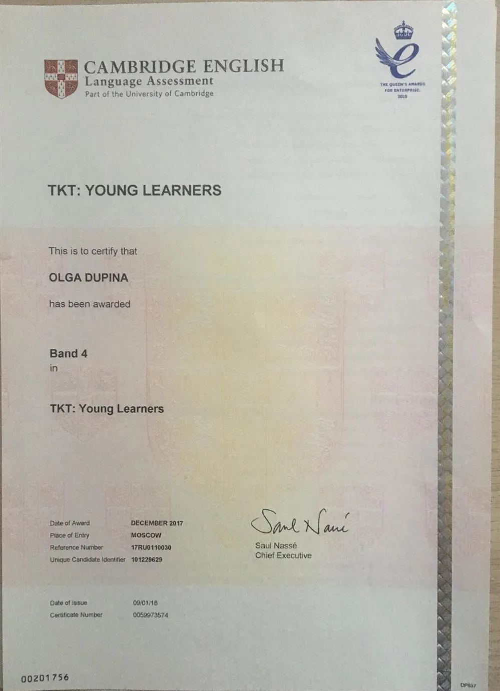 Сертификат Teaching Knowledge Test Young Learners (TKT YL)
