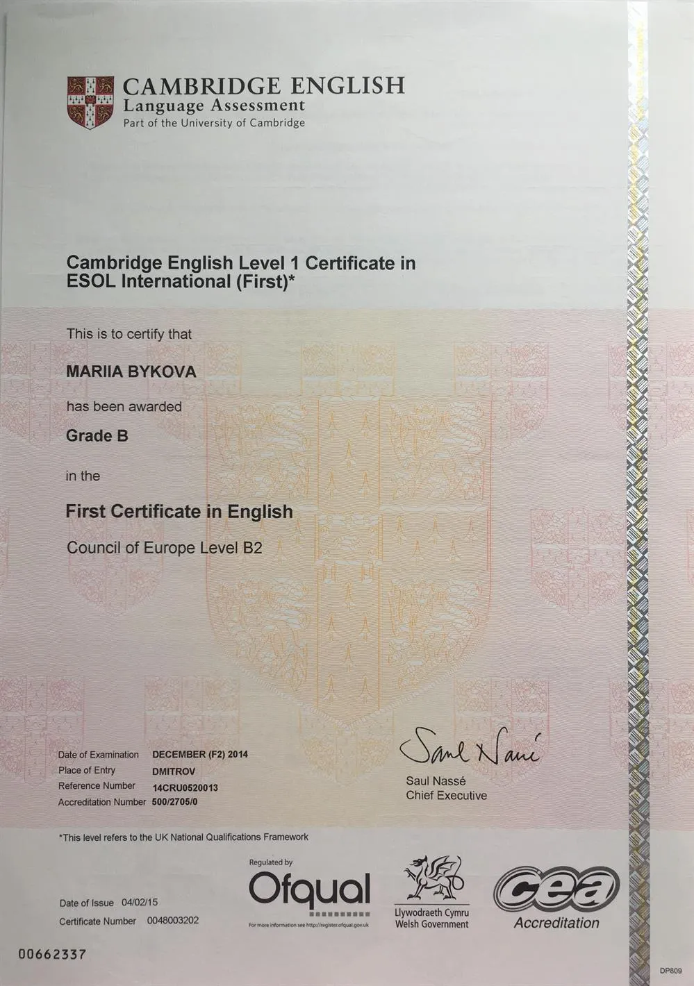 First Certificate in English