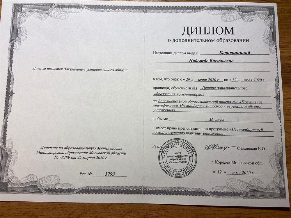 Нестандартный подход к изучению таблицы умножения
