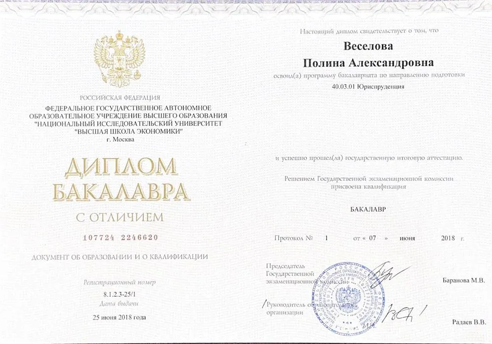 Диплом бакалавра 