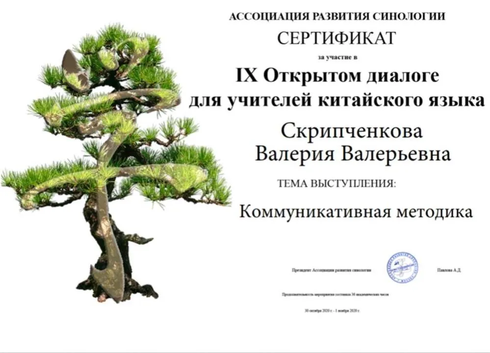Участие в конференции учителей китайского языка