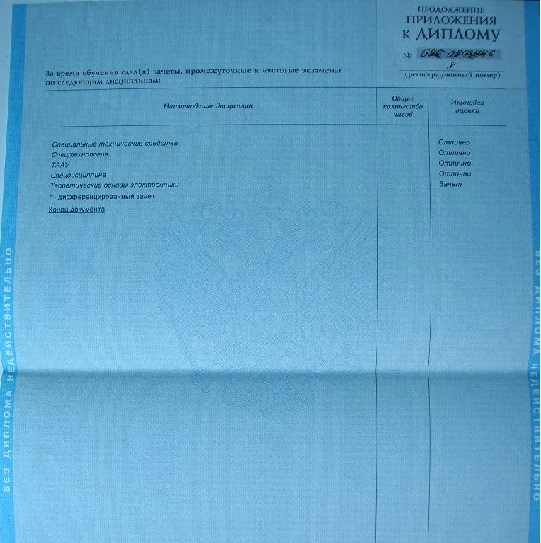 Приложение к диплому