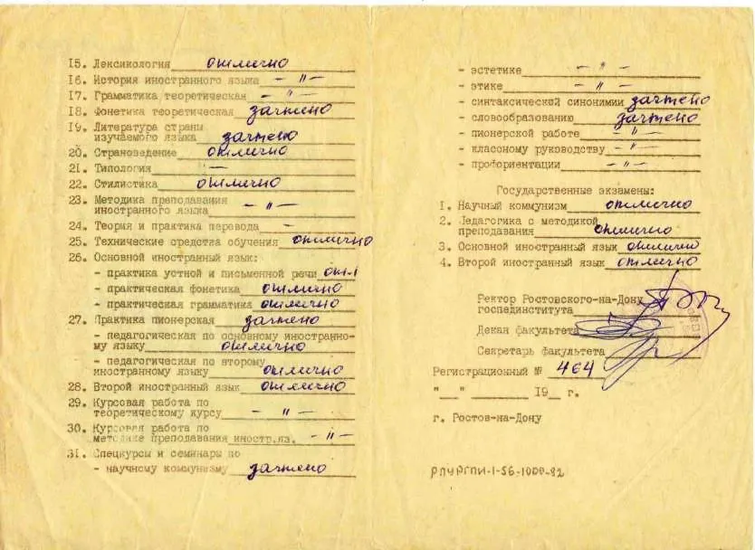 Вкладыш к диплому