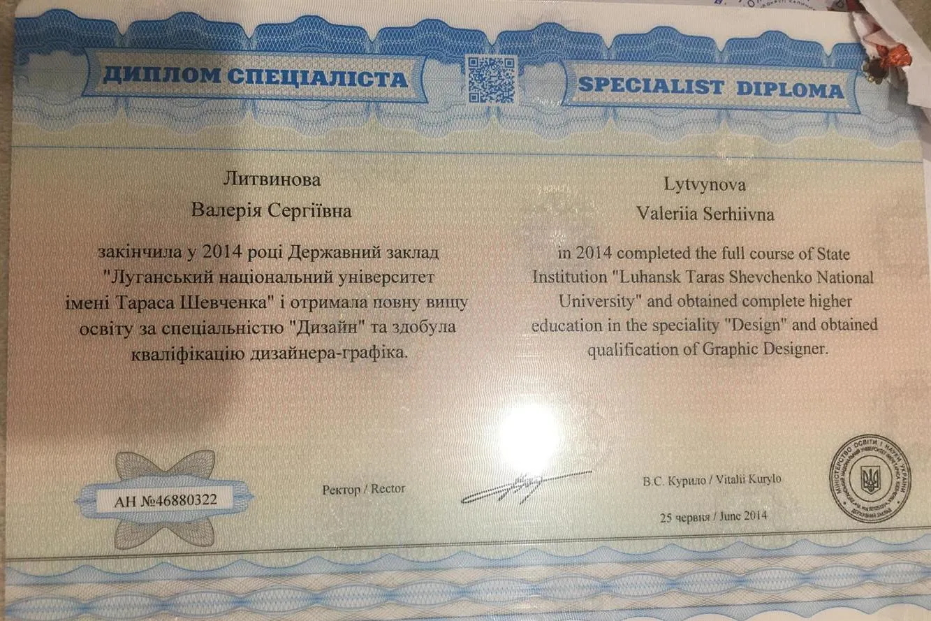 Диплом об образовании 