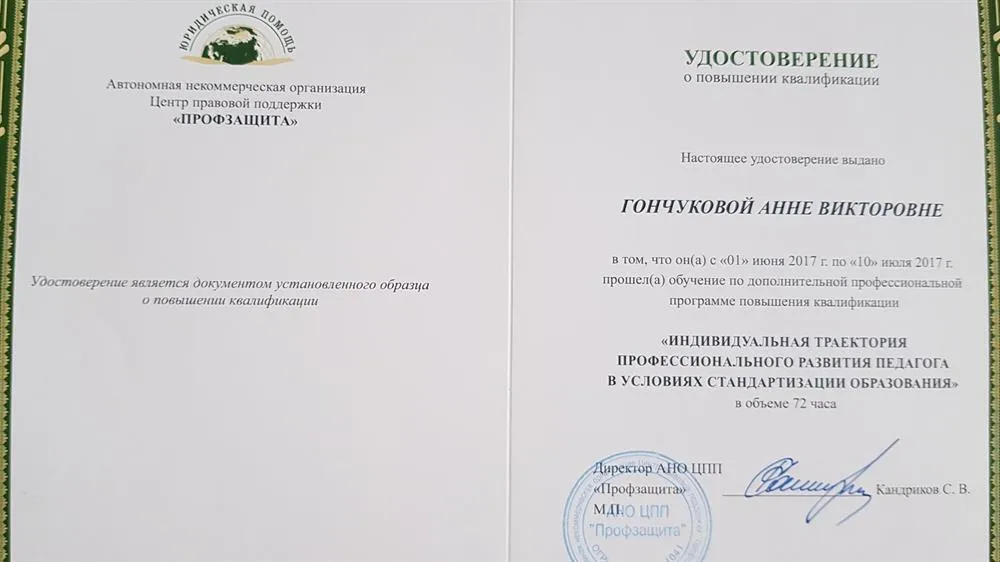 "Индивидуальная траектория профессионального развития педагога в условиях стандартизации образования"