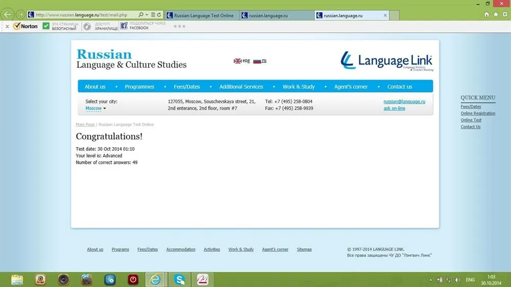 Russian level test 2