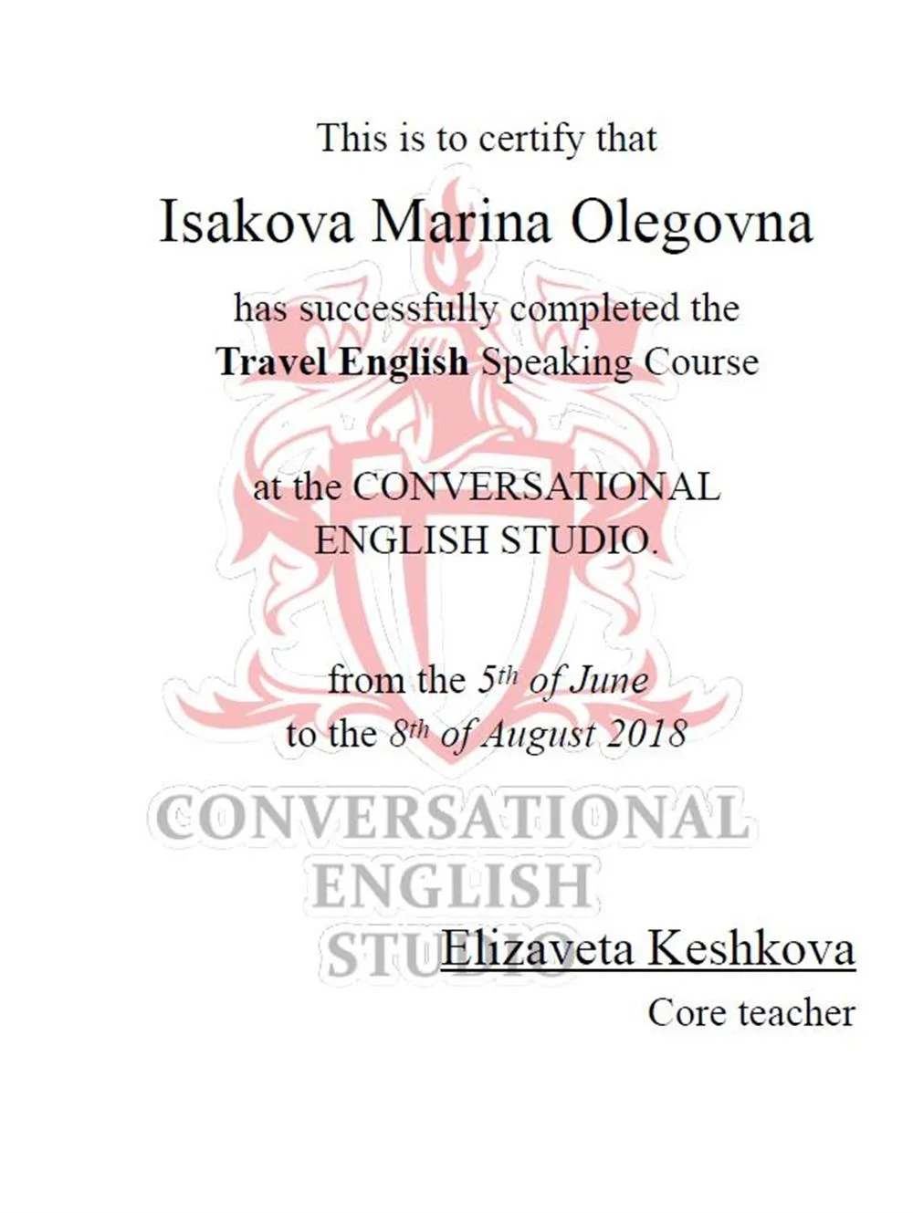 Speaking Course