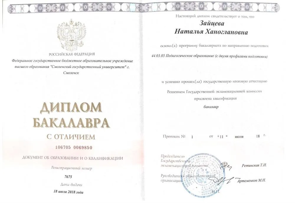 Диплом бакалавра