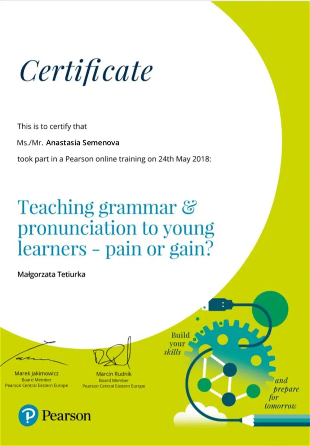Pearson webinar