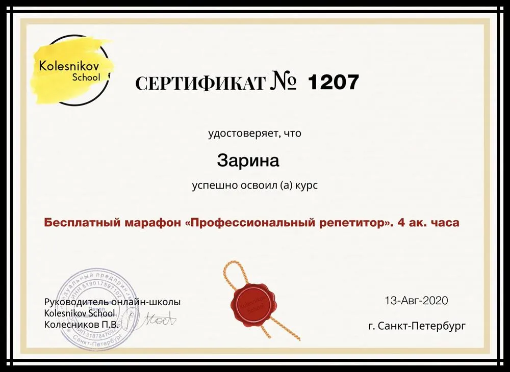 Профессиональный репетитор