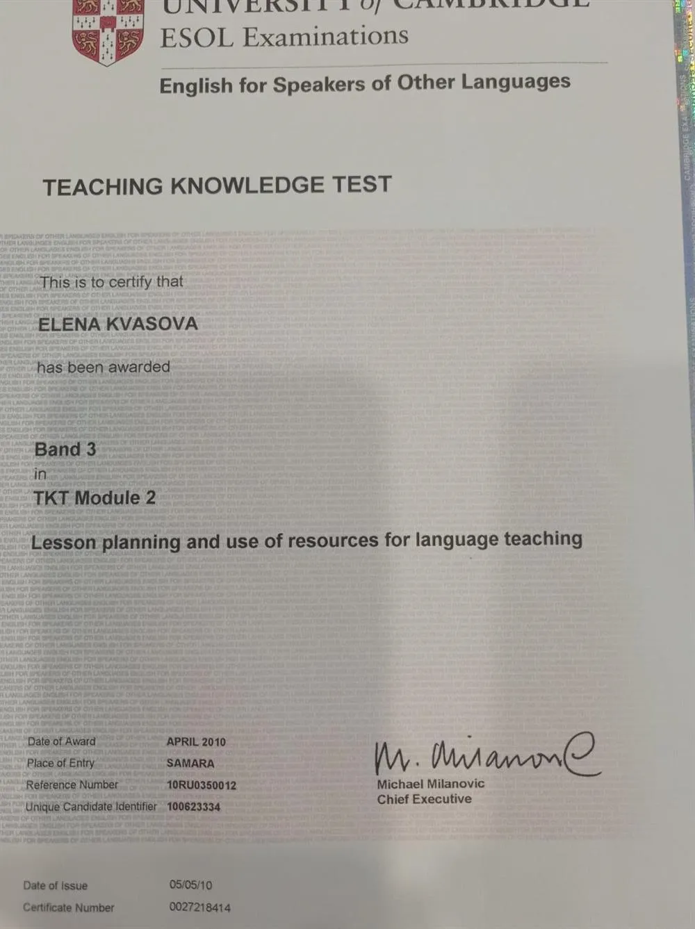 Teachong Knowledge Test TKT Module 2