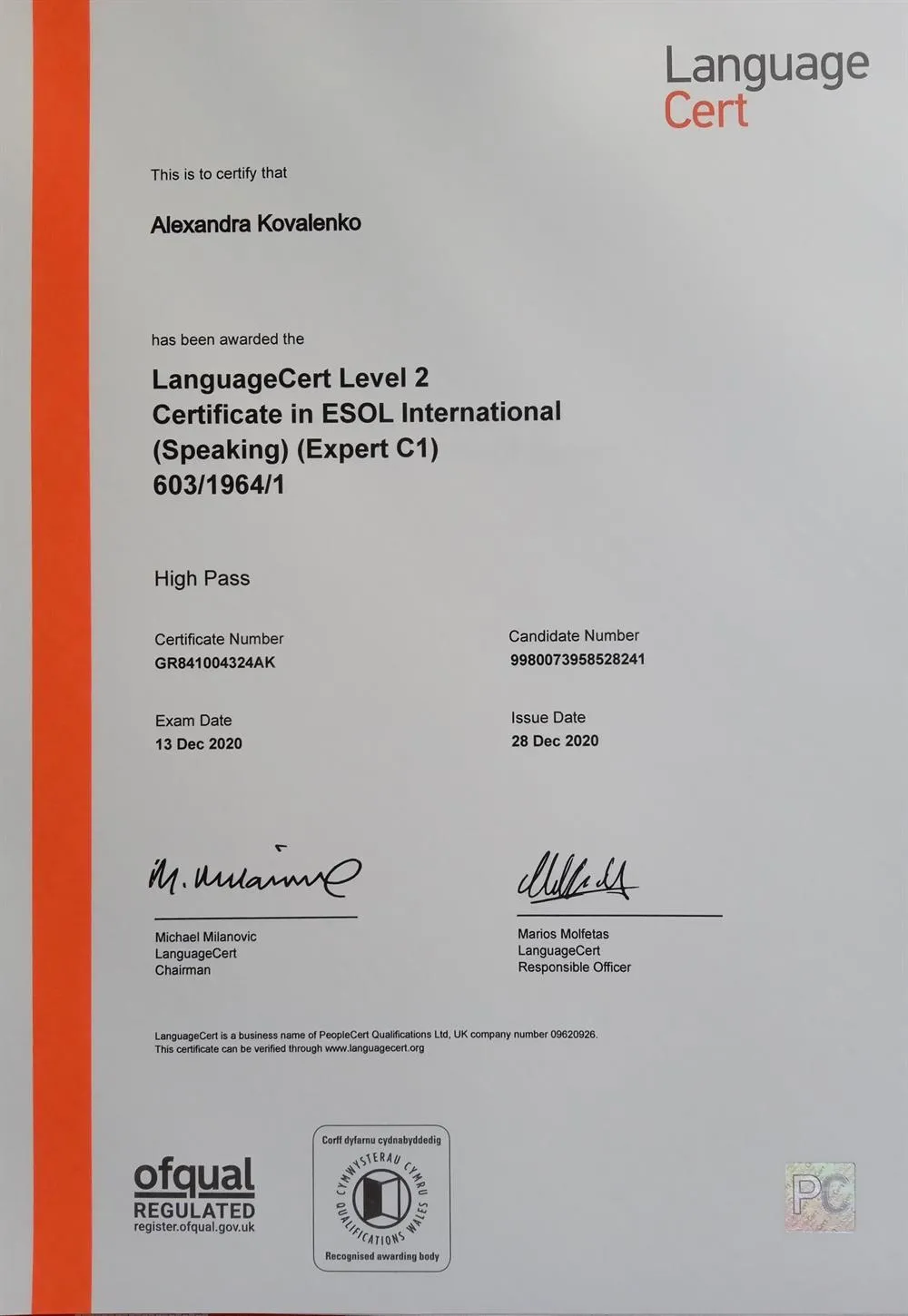 Language Cert C1