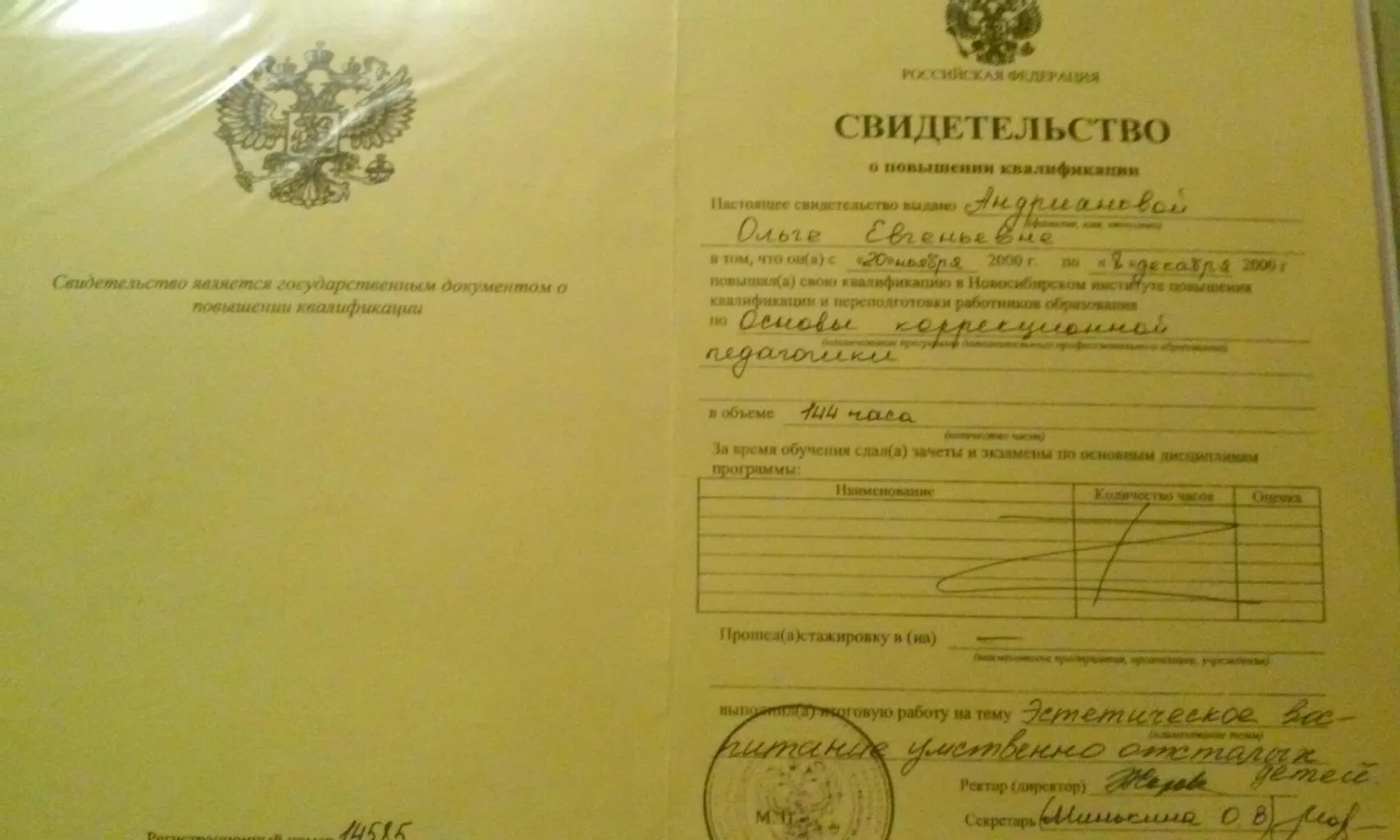 Свидетельство