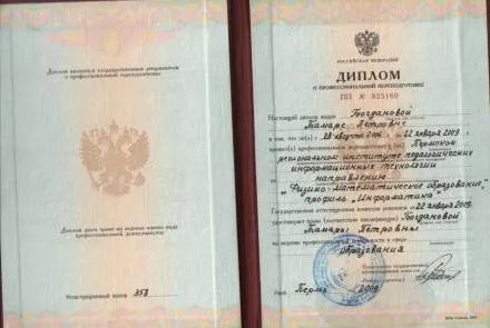 Диплом учителя информатики
