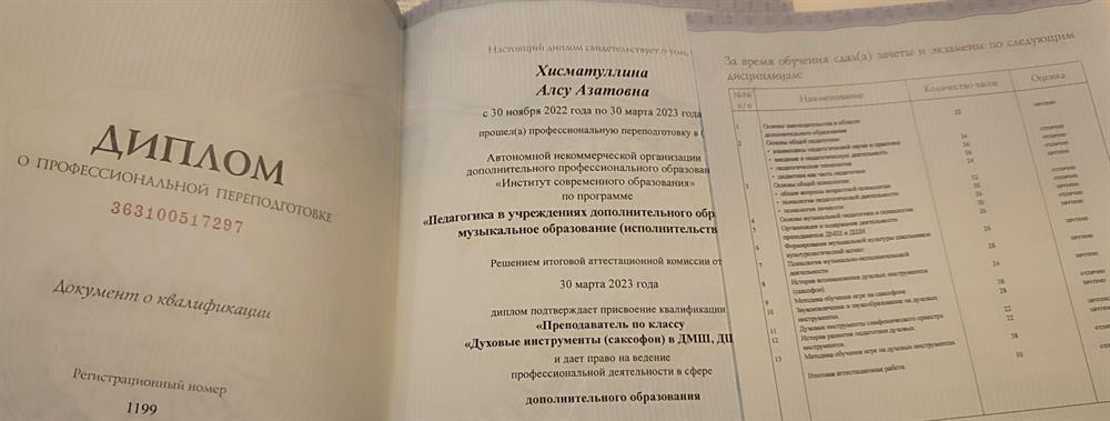 Диплом о профессиональной переподготовке