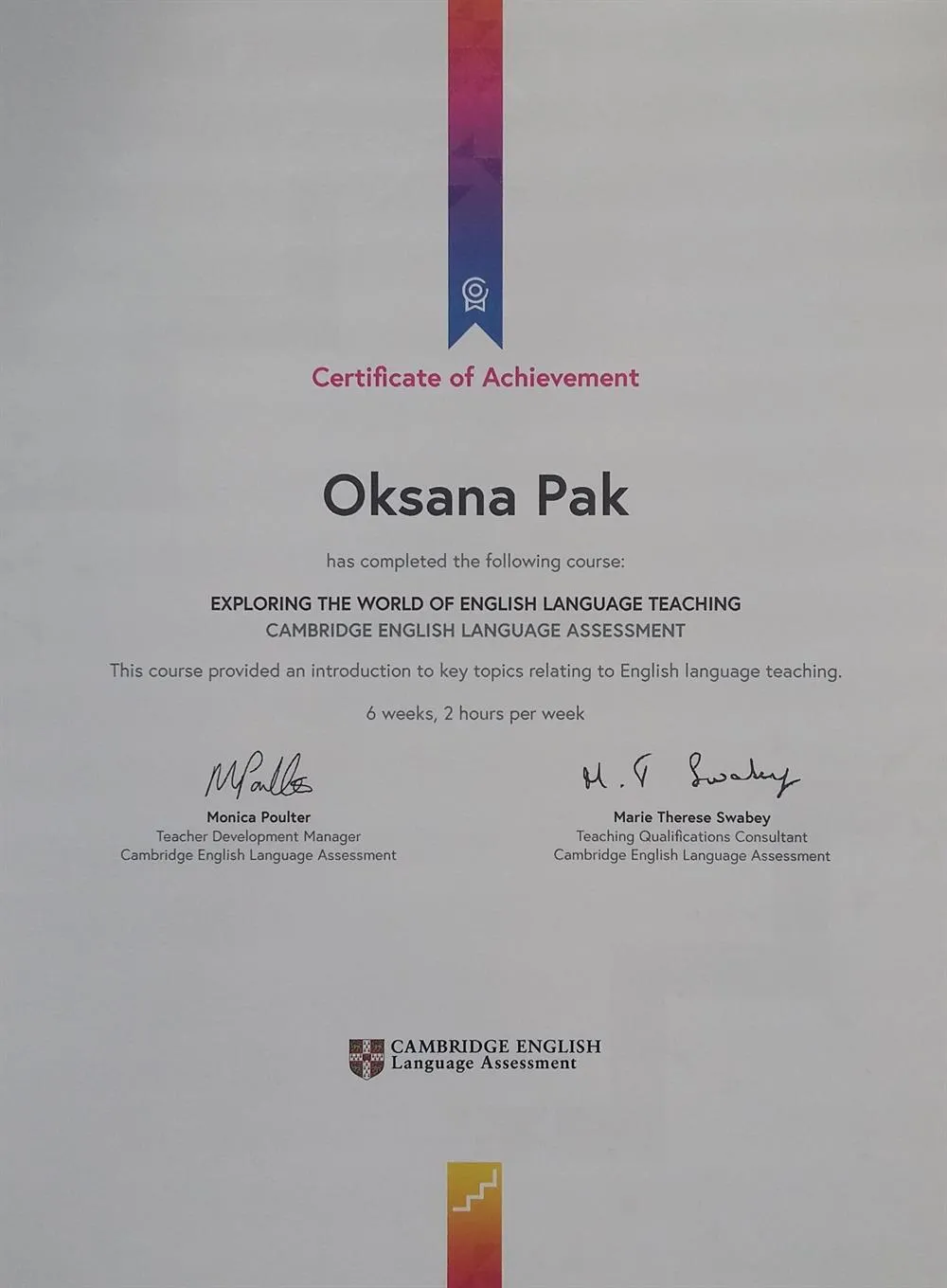 CAMBRIDGE ENGLISH Language Assessment