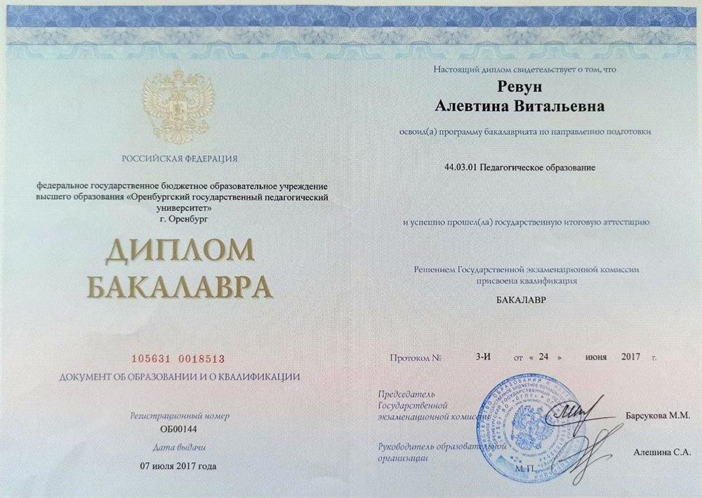 Диплом бакалавра