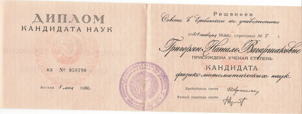 Диплом кандидата наук