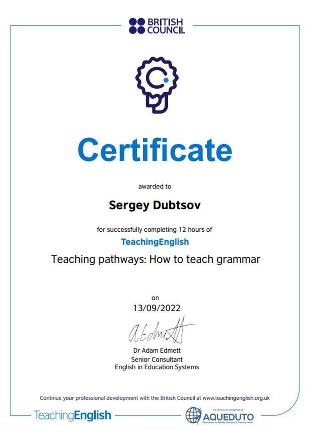British Council, teaching pathways: How to teach grammar
