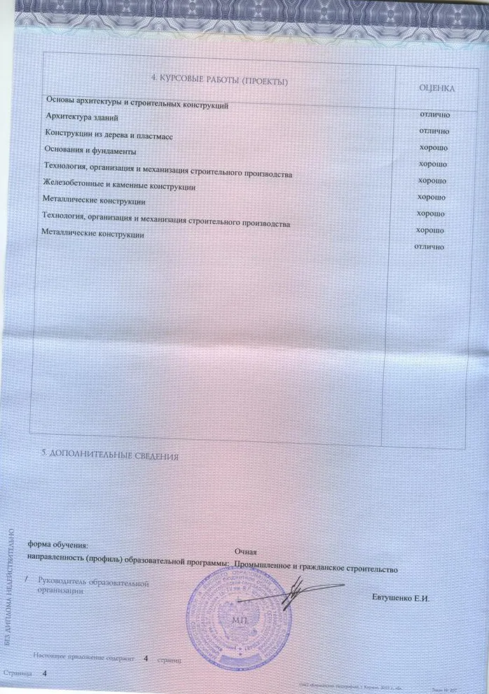 Приложение к диплому бакалавриата стр.4