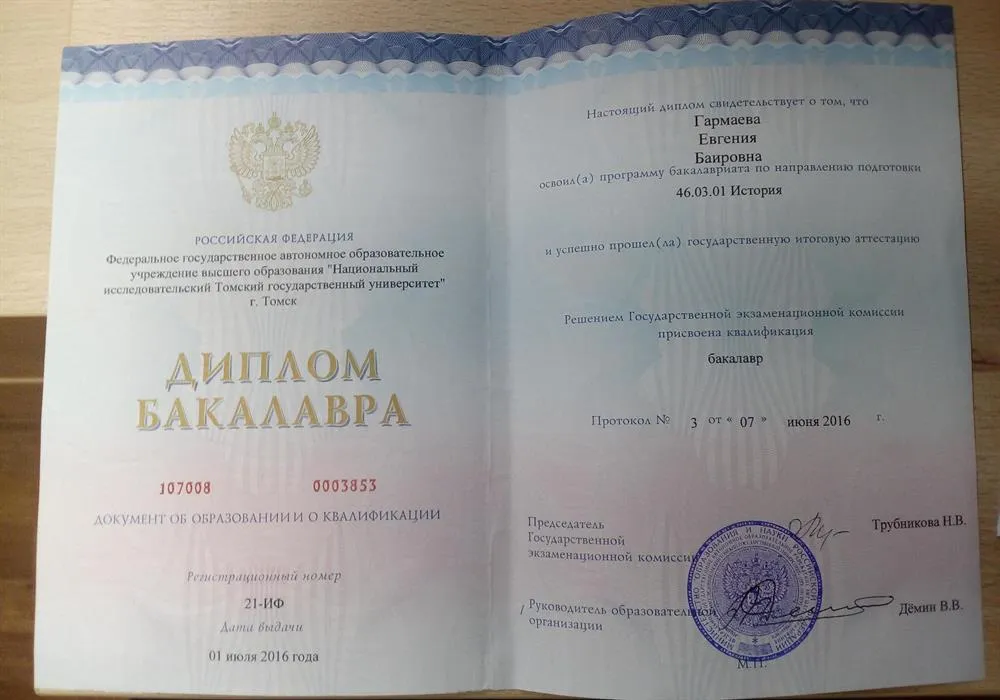 Диплом бакалавра 