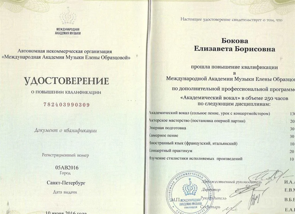 Диплом МАМ Елены Образцовой