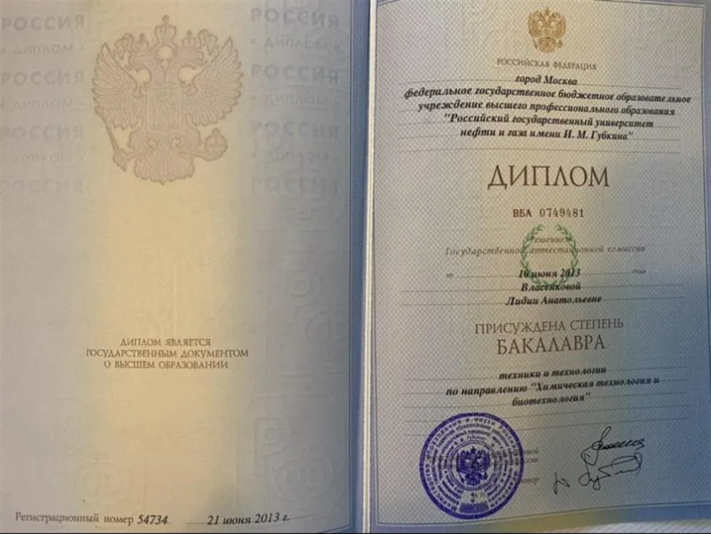 Диплом об окончании бакалавриата