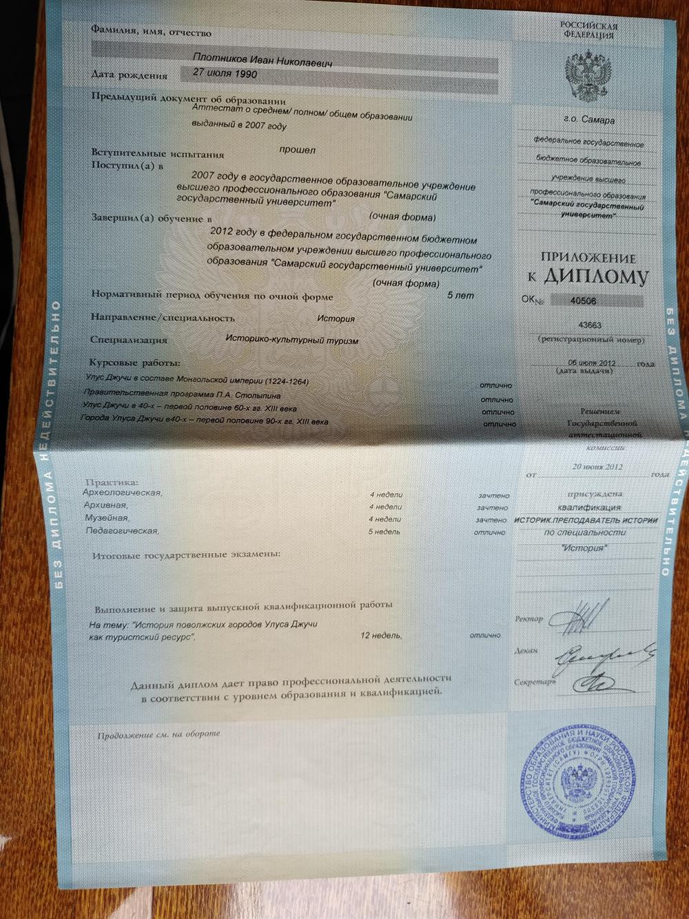 Диплом Специалиста 