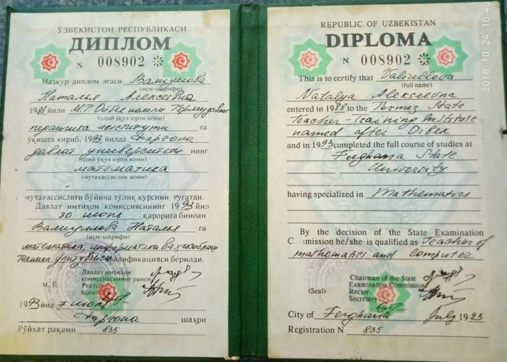 Диплом об образовании