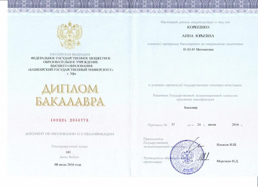 Диплом бакалавра