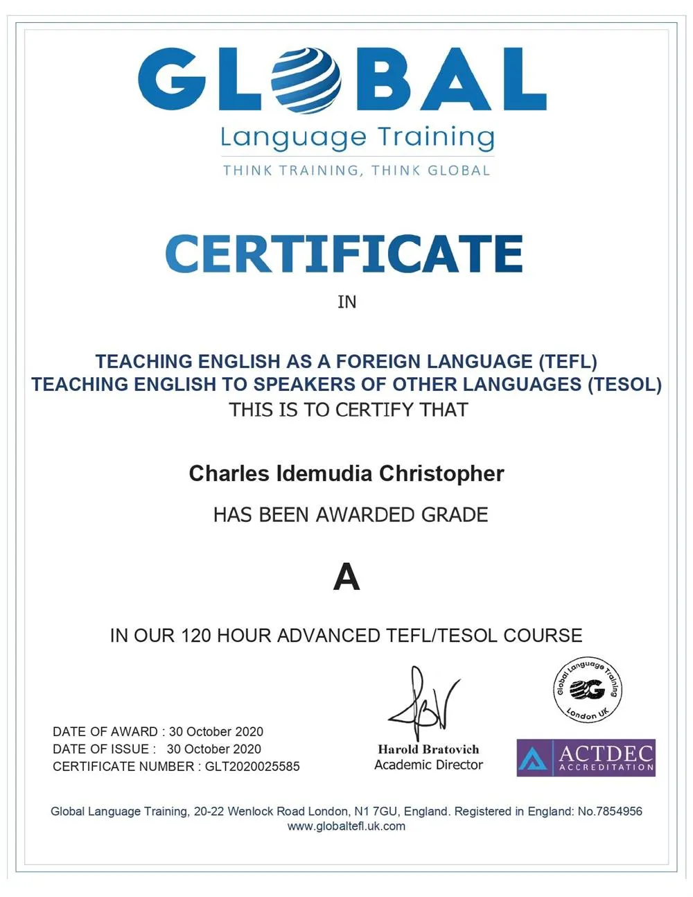 TEFL Certificate