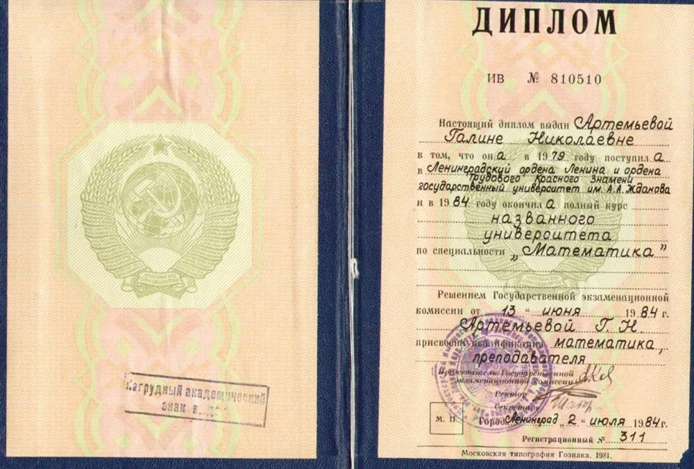 Диплом об образовании
