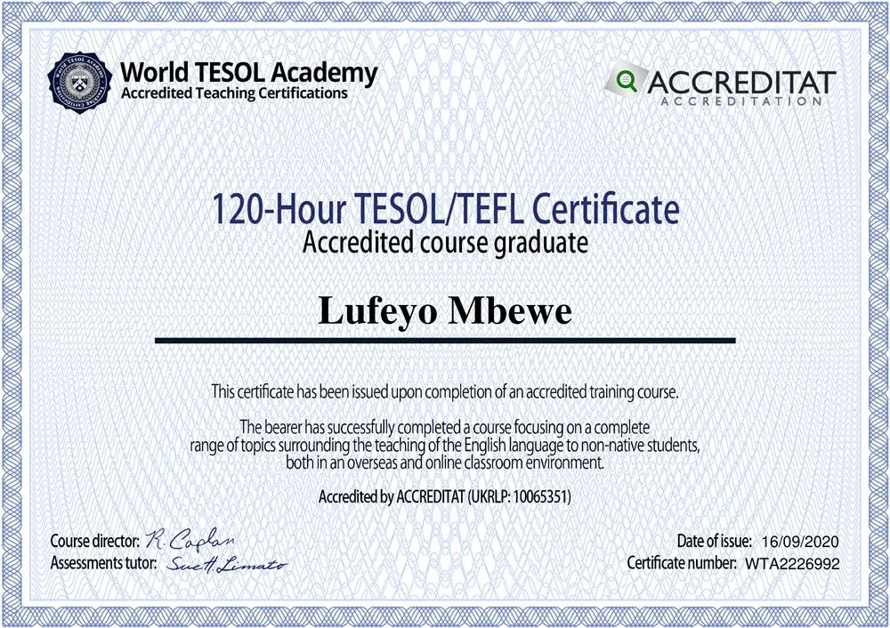 TESOL/TEFL CERTIFICATE