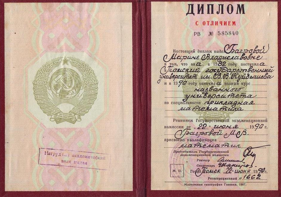 Диплом об окончании университета