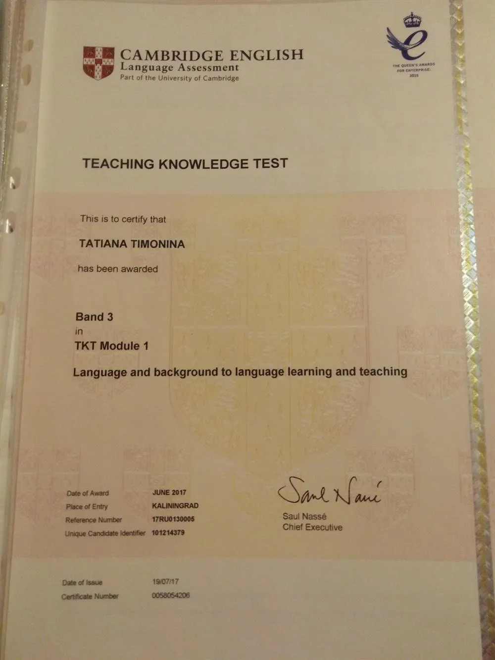 Teaching Knowledge Test (Module 1)