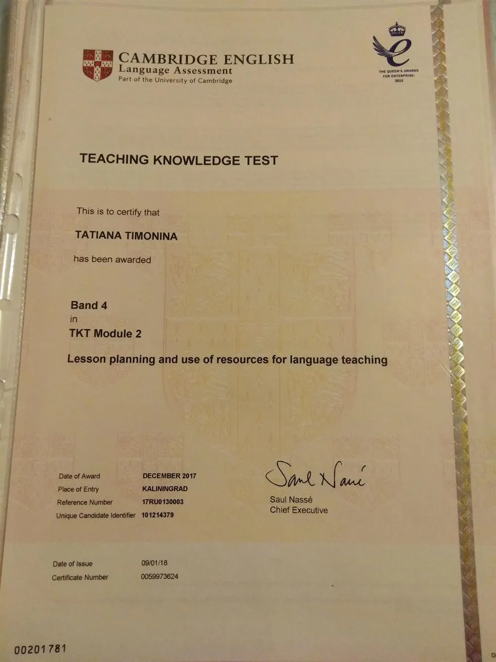 Teaching Knowledge Test (Module 2)