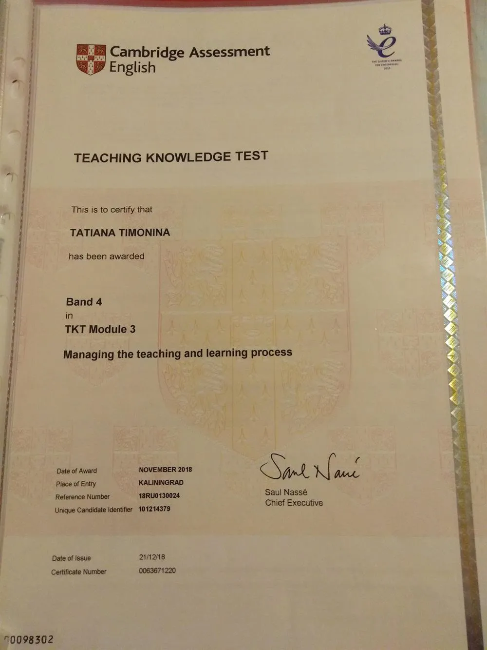 Teaching Knowledge Test (Module 3)