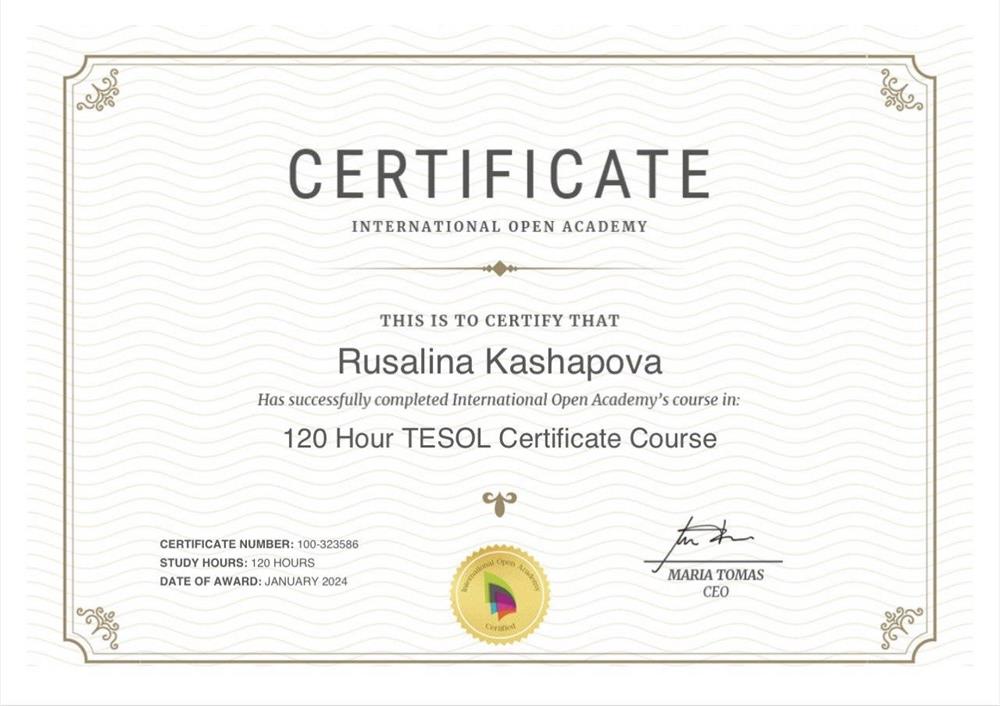120 Hour TESOL Certificate Course