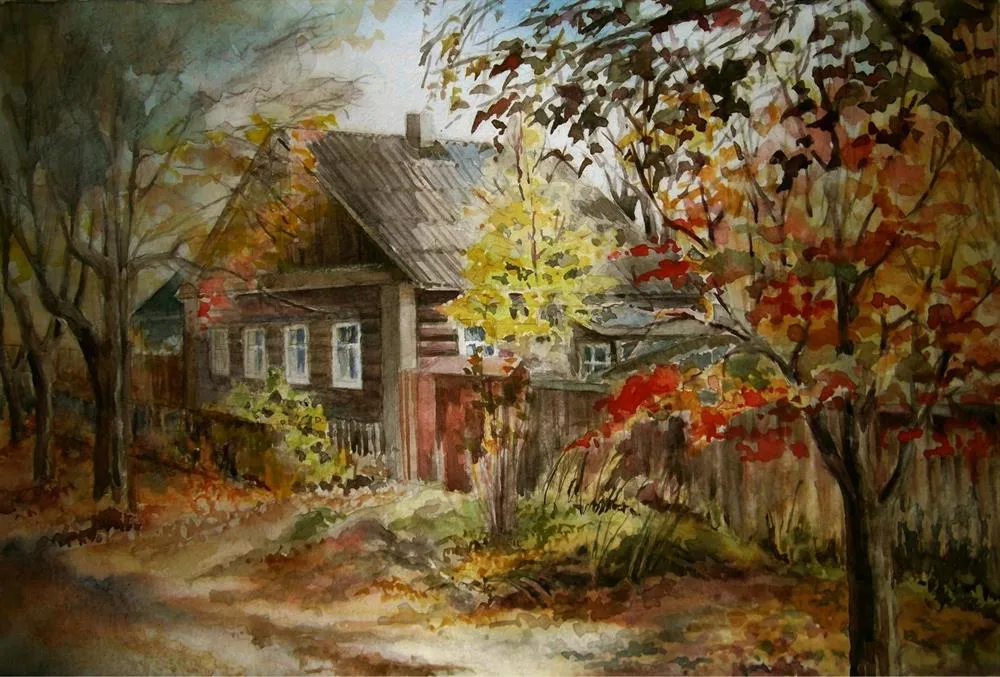 Художник Нина Латушко. "После жаркого лета". Акварель, бумага