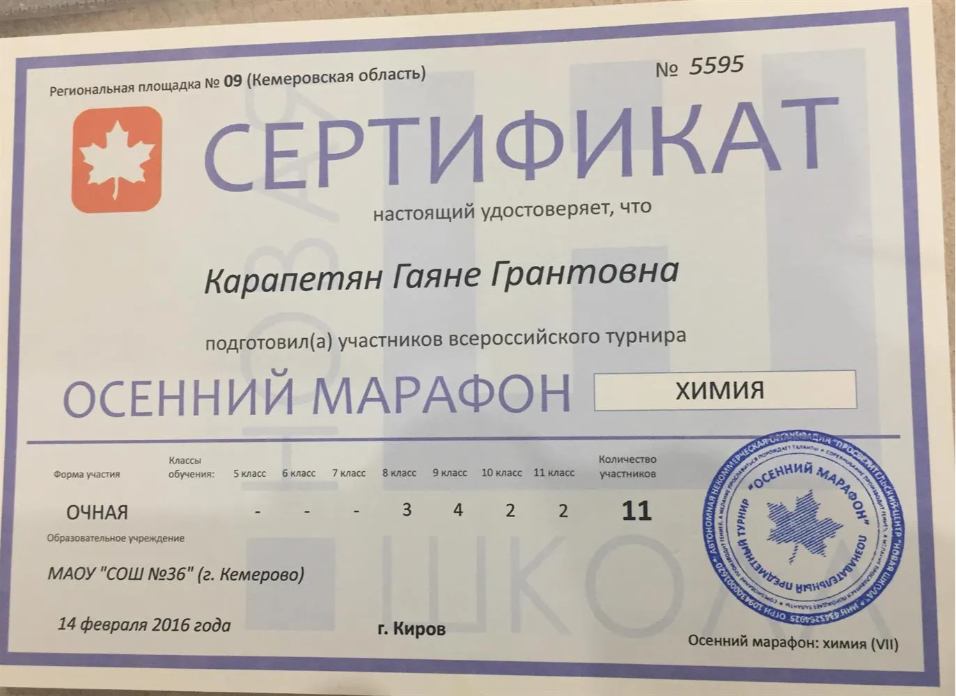 Сертификат 