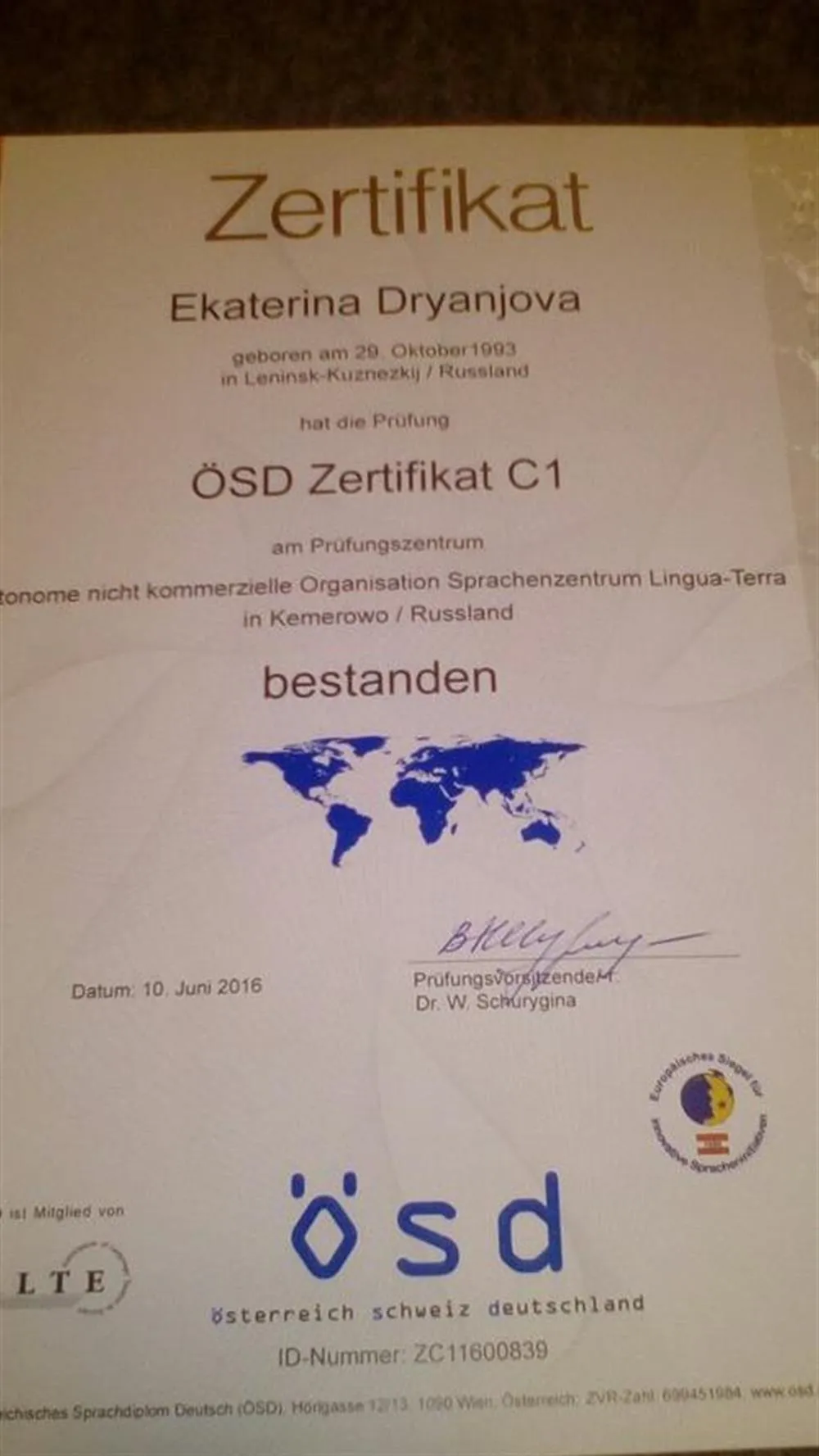 OSD-Zertifikat C1