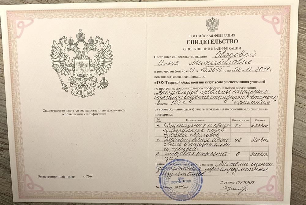 Свидетельство