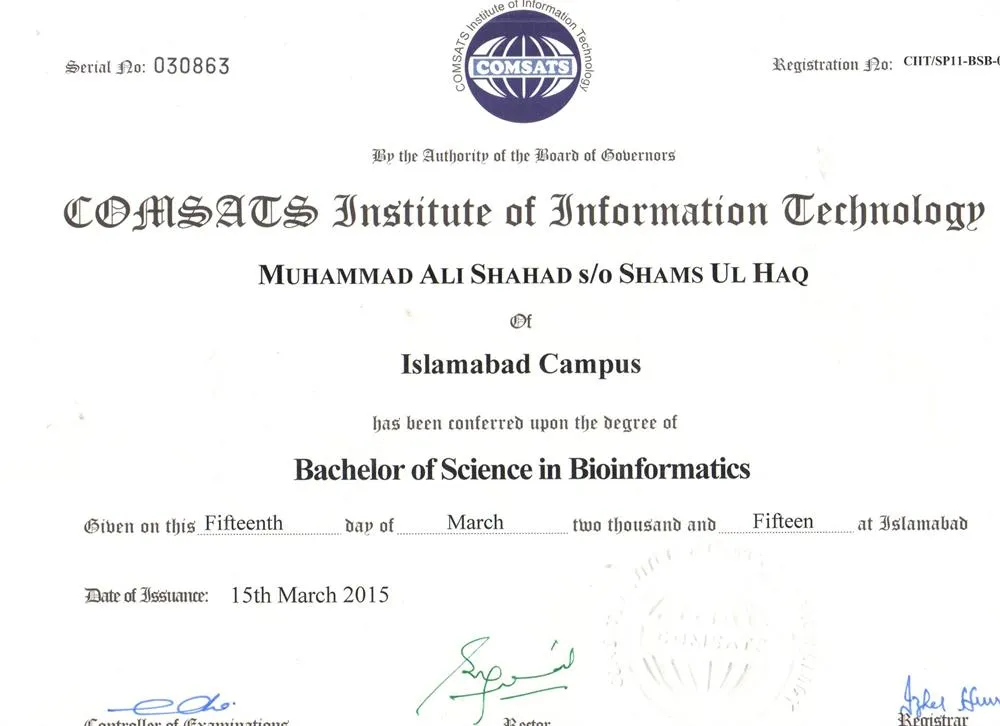 Bachelors of Bioinformatics