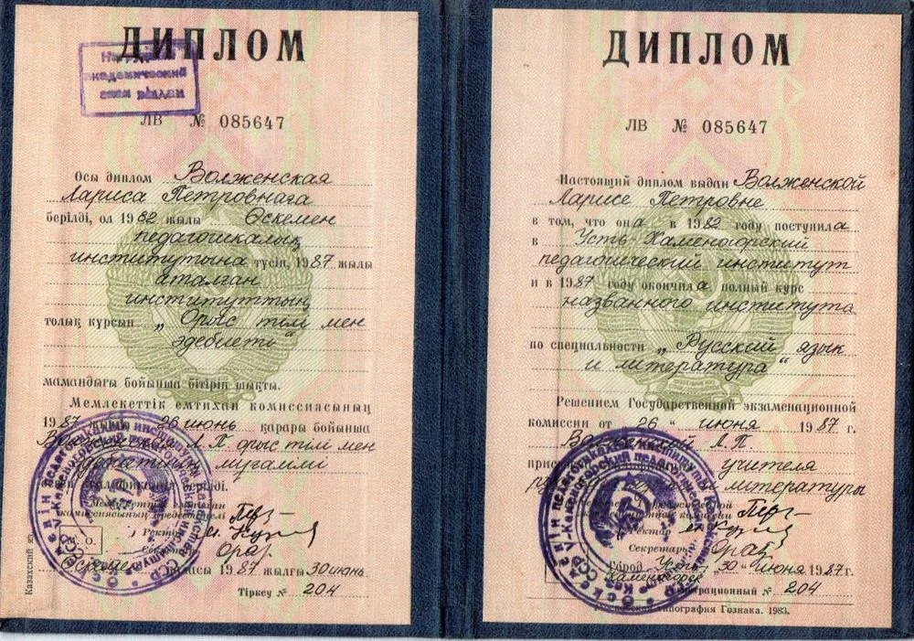 Диплом о высшем образовании