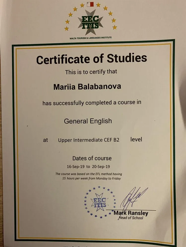 Course of general English 