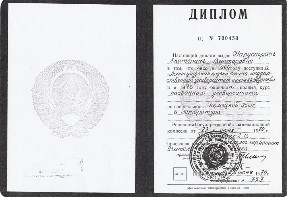 Диплом ЛГУ им.А.А.Жданова