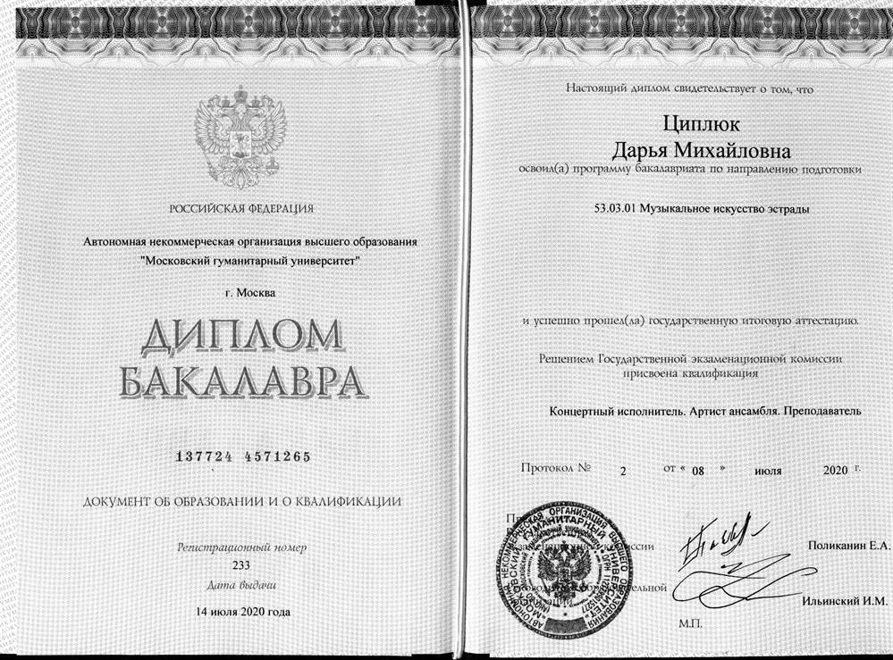 Диплом МосГУ