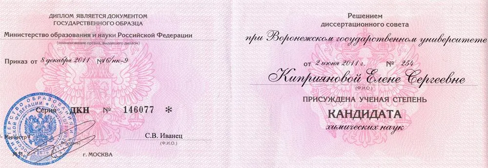 Диплом кандидата наук